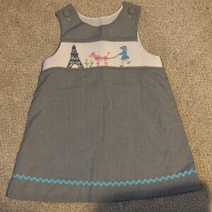 Charming Gray Kids Dress with Embroidered Design